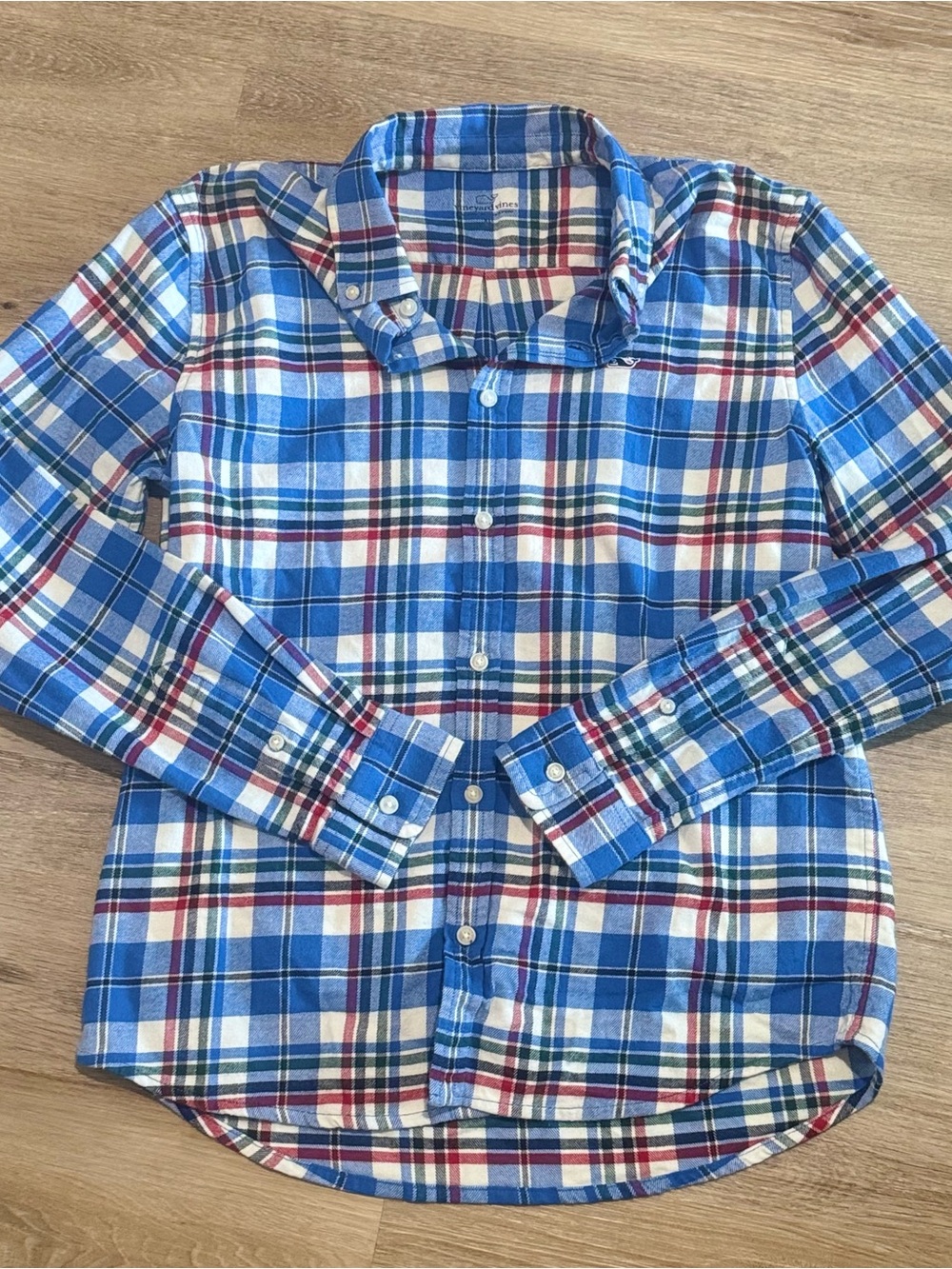 Boys Vineyard Vines Blue Flannel Button-Down Shirt